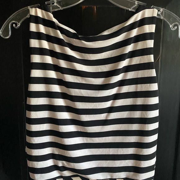 RALPH LAUREN CLASSIC BLACK & WHITE STRIPE BUSINESS CASUAL COCKTAIL DRESS SIZE 2 - Picture 4 of 7